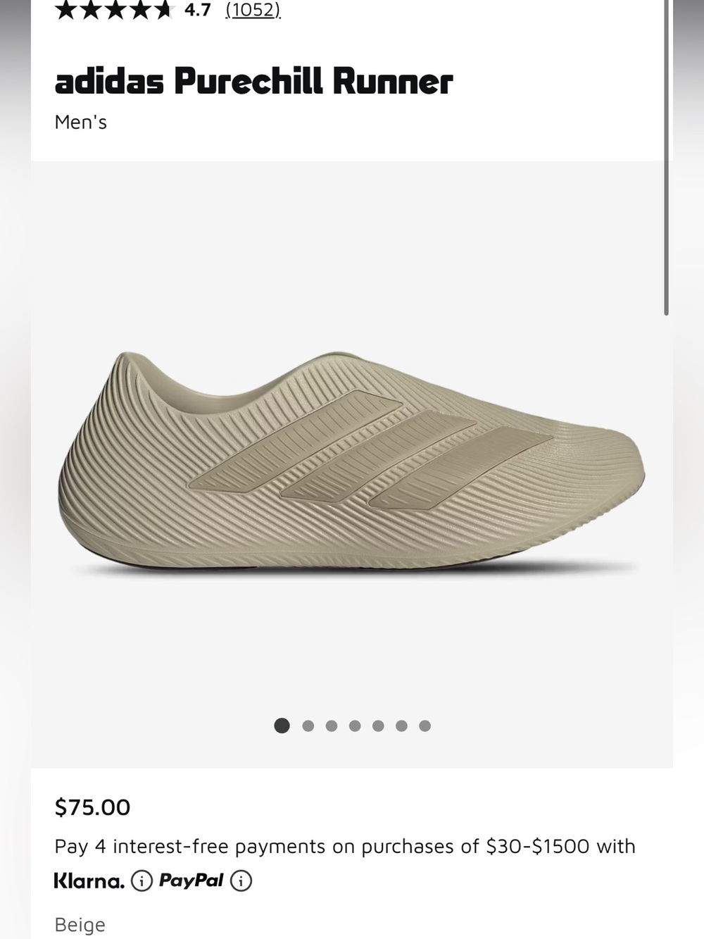 Mens adidas purechill runner